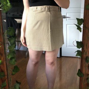 Plaid Skirt with Belt